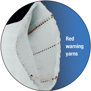 Red warning yarns in SSX Sling
